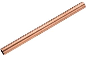 sourcing map Copper Round Tube, 15mm OD 1mm Wall Thickness 200mm Length Straight Pipe Tubing