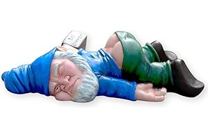 Babioms Gnomen Gartenstatue 15cm Gartenzwerge Wetterfest Lustige Gartenzwerge Kreative Betrunkene Zwergendekoration Gartenzwerge für Außen für Zuhause Innen Außen Rasen Dekor (Blau)