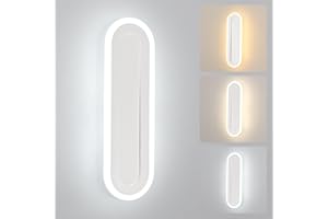 Mckalen Applique LED da Parete Interno,16W Lampada da Parete Moderno 3000K/4500K/6500K, 3 Colore Luce Dimmerabile 1800LM, 40CM Lampada a Muro per Bagno Lampada Soggiorno Scale Corridoio