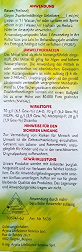 Dicotex Rasen Unkraut-Frei | Dr. Stähler | (2 x 500ml) | Rasen Unkrautvernichter als Set für ca. 1000m2 | GREEN24® + Messbecher + Handschutz + Atemschutz - 4