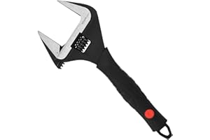 Amazon Basics Plumbing Adjustable Wide Jaw Wrench with Soft Grip, 16.1 cm L x 7.2 cm W x 1.5 cm H