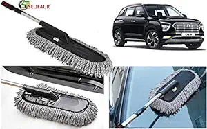 Selifaur Microfiber Flexible Duster Car Wash | Car Cleaning Accessories | Microfiber | Brushes | Dry/Wet Home, Kitchen, Office Cleaning Brush with Expandable Handle for Creta 2020