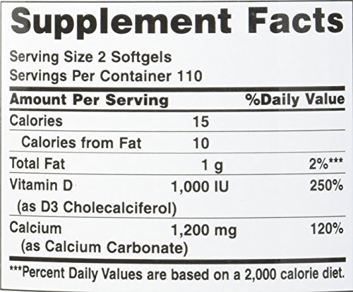 Nature's Bounty, Calcium Plus Vitamin D3, 1200 mg/1000 IU, 220 Rapid Release Softgels