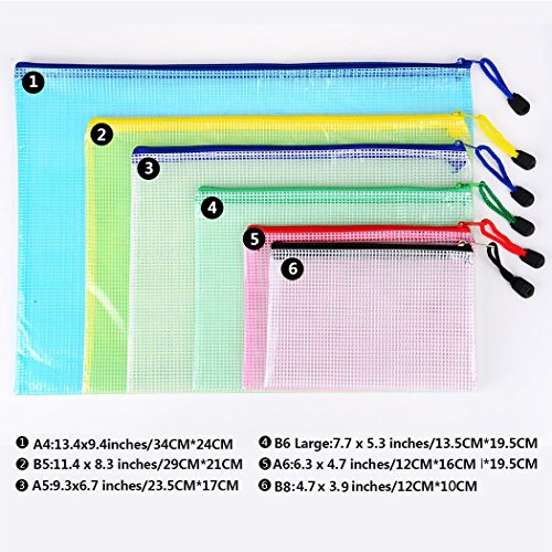 Fermeture-clair-fichier-Sacs-pochettes-en-maille-Document-Lock-fichier-de-stockage-Pochettes-avec-tanche-pour-organiser-vos-Fournitures-cosmtiques-accessoires-de-voyage--lcole-bureau-Devoirs-12-pices-