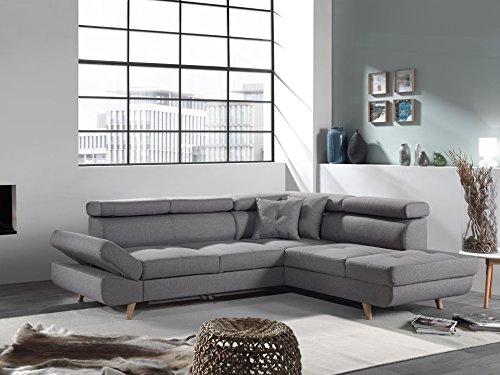 Bestmobilier Linea Canapé Dangle Droit Convertible Scandinave L 252 X P 190cm