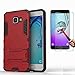 Produktbild Samsung Galaxy A3(2016)/A310 Hülle mit Panzerglas,Ultra Slim Silikon TPU+PC Dual-Layer Wasserdicht Shockproof Protection Hardcase,Hochwertig Cool Schutzhüllen Tough Rugged Tasche with Built-in Kickstand für Samsung Galaxy A3(2016)/A310/A3(2016)Duos 4.7Zoll-[rote]+Panzerglas Folie/Displayfoile/Displayschutzfolie