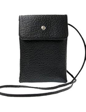 Donalworld Frauen Mini Double-Layer-Telefon-Beutel-PU-Leder-Schulter-Beutel-Mobiltelefon -Tasche