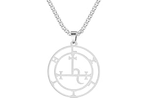 EUEAVAN Collier de Lilith pour Femmes Hommes Hécate Gothique Lilith Déesse Sigil Collier pendentif Signe de Lucifer Mythologie Bijoux Païens Cadeau