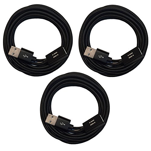 [i!®] 3x 1m Premium Nylon USB Verlängerung Verlängerungskabel | A-Stecker auf A-Buchse | schwarz