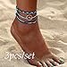 Produktbild TAOtTAO 3pcs Böhmen Silber Welle Fußkettchen Armbänder für Frauen Seil Strand Fußkettchen Schmuck