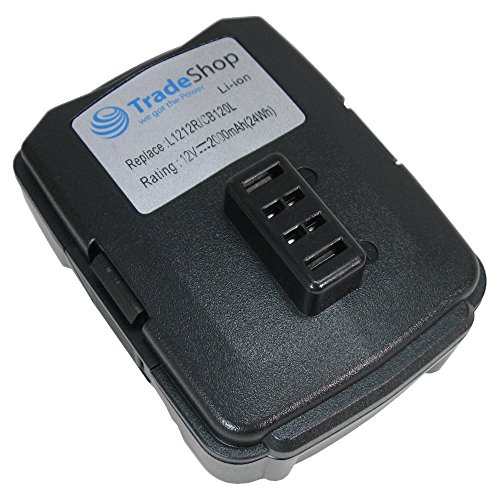 2x Hochleistungs Li-Ion Akku 12V / 2000mAh ersetzt Ryobi 130503001 130503005 BPL1220 CB120L für Ryobi BID1201 CAH120LK CD100 CK212DA CKF120LM CR1201 CS1201 HJP001 HJP002 HP612K LSD1201 CHL12K - 2