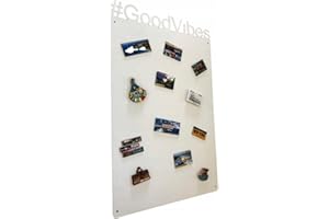 STALFORM Lavagna Magnetica da Parete in Acciaio Bianca GoodVibes 80x50 cm, White Memo-Board, Pannello Magnetico per Calamite, Lavagna da Cucina, Ufficio, Camera dei Bambini