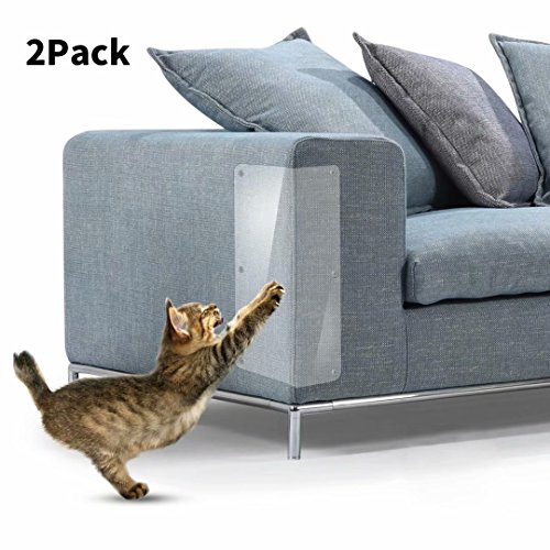 In hand Muebles Cat Scratch, 2 PCS Clear Premium Heavy Duty Protector de sofá de Mascota de Vinilo Flexible Protectores para Proteger Sus Muebles, Detiene el Protector de Muebles de Gatos de raspado