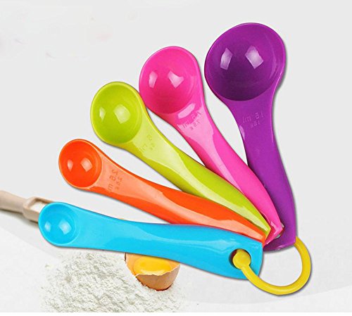Vpsan Fünfteiliges Messlöffel-Set, Kunststoff Messlöffel Set für Küche Backen - 4