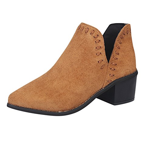 Preisvergleich Produktbild Stiefel Damen, LANSKIRT Ankle Solid Römer Kurze Stiefel Stiefeletten Halbschaft Stiefel Plateau Blockabsatz Knöchelhohe Stiefel Boot Sandalen Sneakers Schuhe