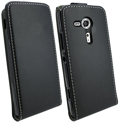 Funda con tapa para Sony Xperia SP en Negro Bolso Plegable Funda   energmix