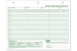 NEXT DAY LABELS NextDayLabels - Employee Daily Attendance History Records, Letter Size Cards (25 Forms)