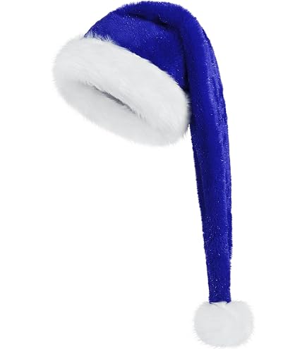 Bonnet Père Noël Adulte En Velours - Rouge Et Blanc, Fourrure épaisse, Pour Fêtes Et Noël