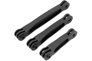 VCUFFLINKS Braccio in lega di alluminio con estensione 3 in 1 – Staffa monopiede regolabile per GoPro Hero 4 5 6 7 8 9 10 11 Black Silver Session, AKASO/Campark/YI e altre fotocamere