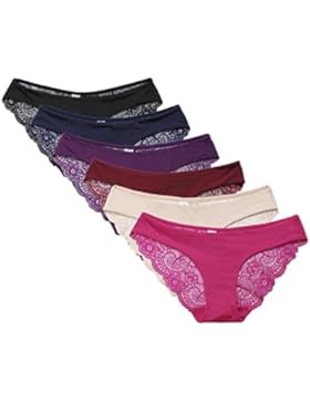 CharmLeaks Damen Sexy Spitze Slips Lace Unterwäsche 3er / 6er Pack