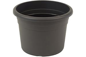 greemotion Pot de fleurs rond en plastique - Pot pour plantes extérieures et intérieures - Pot de jardin couleur anthracite Ø 50cm 35L