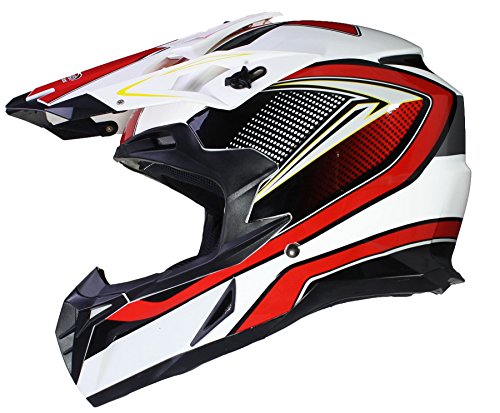 Casco Da Moto Nitro F350 Analog Dvs Rosso E Canna Di Fucile