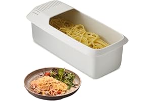 HAOHIZE Cuoci Pasta per Microonde con Colino, Cuoci Pasta Ramen Resistente al Calore, Cottura Facile e Veloce della Pasta Macchina per Pasta Antiaderente Pentola a Vapore