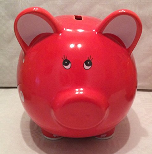 Sparschwein mit Spruch • 4 verschiedene Schweine zur Auswahl • 11,5 cm hoch • Spardose Sparbüchse • Geschenkidee (Schwein rot) - 3