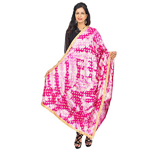 LIONIZE Women's art Silk Dupatta tie and dye with Zari work