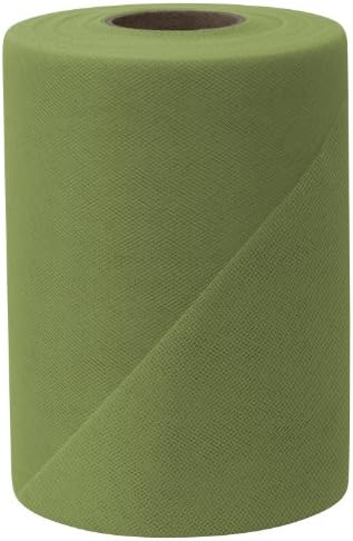 Falk Fabrics Tulle Spool, 6-Inch by 100-Yard, Olive, Material for Sewing