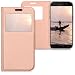Produktbild kwmobile Flip Case Hülle für > Samsung Galaxy A5 (2017) < mit Sichtfenster - Aufklappbare Kunstleder Schutzhülle im Flip Cover Style in Rosegold