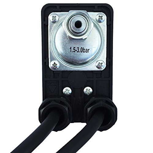 AWM Hauswasserwerk Druckschalter Set 3 tlg. verkabelt Automatische Pumpensteuerung 5 Wege Verteiler Messing Manometer Druckanzeige, AM-HWW-DS-3T - 3