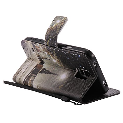 Feeltech Samsung Galaxy S5 Hülle PU-Leder und Brieftasche Bunte Muster Fall mit Magnetverschluss, Hybrid-Kickstand mit Stand-Funktion, schlagen Sie schützende weiche TPU Stoßstangenabdeckung und Kreditkartenhalter für Samsung Galaxy S5 Handgelenk Bügel-Buch-Art-Geldbeutel-Tasche mit 2 In 1 Berühren Sie Stift – London - 4