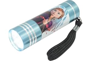 KIDS LICENSING Frozen Kids Aluminum 9 LED Torch with Colours Featuring Girls 3+ Years - Frozen Light Blue Xmas, Birthday, Travel and Thanksgiving Gifts– Plastic Flashlight Toy Gift
