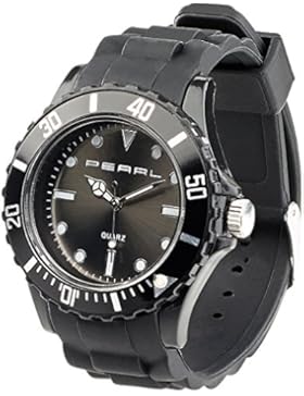 PEARL nc7325–944–Armbanduhr, Armband Silikon Farbe schwarz