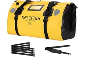 UROUK Bolsa de Viaje Impermeable 20L 40L 66L Bolsas de Equipaje, Bolsa Seca para Motocicleta, Kayaks, Remo, Navegación, Campamento, Moto (Regulares, Amarillo, 40L)