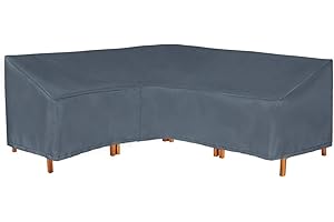 Hentex Cover Loungemöbel Abdeckhaube für L-Form Sofas，Wasserdichtes Atmungsaktives TPU Gewebe Abdeckhaube für Gartenmöbel ，Wasserdicht Schutz vor Wind UV schützende (Grau (210 * 270 * 85W*90H/65H cm)