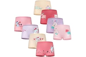 FedMois Culotte Fille Coton Boxer sous-vêtement 2-9 Ans, Lot de 8