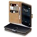 Produktbild Nokia 5 Case, Terrapin Handy Leder Brieftasche Case Hülle mit Standfunktion Kartenfächer für Nokia 5 Hülle Schwarz mit Hellbraun Interior