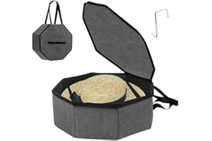 BlyeMichdi Large Hat Box Travel with Carry Handles and Shoulder Strap,16.9x7.08in Foldable Hat Boxes with Lids, Large Pop-Up Storage Bag Decorative Closet Cap Organizer For Women and Men (Light grey)