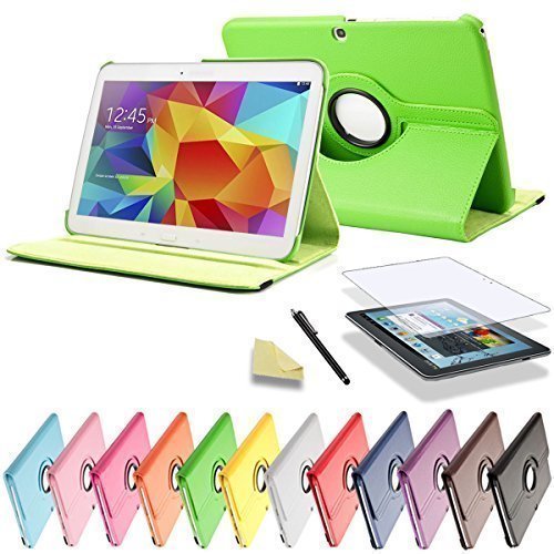 SVS 3in1 SET 360° Tab4 10.1 Schutzhülle + Folie + Pen Samsung Galaxy Tab 4 SM-T530 / T531 / T535 Tasche Etui (Grün)