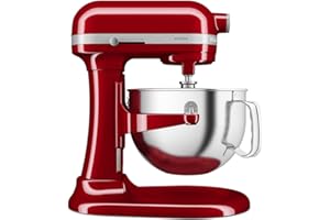 KitchenAid Robot Pâtissier - Artisan - Robot cuisine multifonctions à Bol relevable - Batteur avec 4 accessoires et bol en inox de 5,6 L - Rouge empire