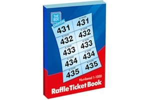 Harrista Cloakroom/Raffle Tickets 1-1000 Book With Security Numbering– Perfect for Your Next Big Event