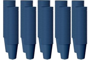 TEKHOME BICCHIERI PLASTICA MONOUSO COLORATI PER FESTE, COMPLEANNI, MATRIMONI, DRINK,RISTORANTI (50/100/150/200/250/300/350/400/450/500) (BLU, 200)