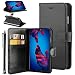 Produktbild Huawei P20 - Schwarz Leather Wallet Flip Case Cover Pouch + Big Touch Pen + Screen Protector, Case for Huawei P20