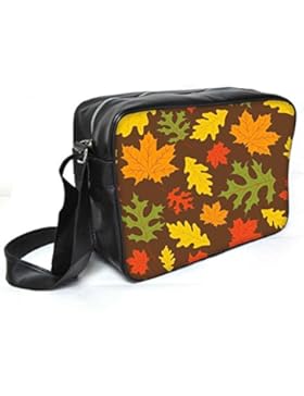 Snoogg Multicolor Blätter Leder Unisex Messenger Bag für College Schule täglichen Gebrauch Tasche Material PU