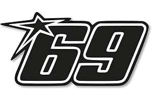 GENERISCH Hayden sixtynine Sticker Racing Bike - Startnummer 69 Aufkleber 6 Größen 21 Farben - Made in Germany - Stickerfreaks - ORACAL - Schwarz - Vinyl - Wasserfest - Outdoor - Motorrad - Jahre