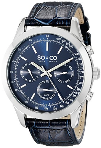 SO & CO New York Herren Monticello Anzeige Analog-Quarz-Uhr – 5006AL