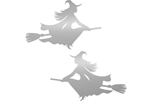 easydruck24de Pegatina bruja en escoba I 15 cm I plata I set de 2 I para coche scooter vehículos portátil notebook escoba de bruja iPad I kfz522