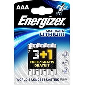 Energizer Ultimate Lithium Lot de 4 Piles AAA 3 + 1